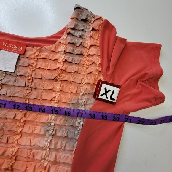 Coral and Grey Short Sleeve Dress  Various Sizes Plus Sizes M L XL 1XL - Picture 15 of 15
